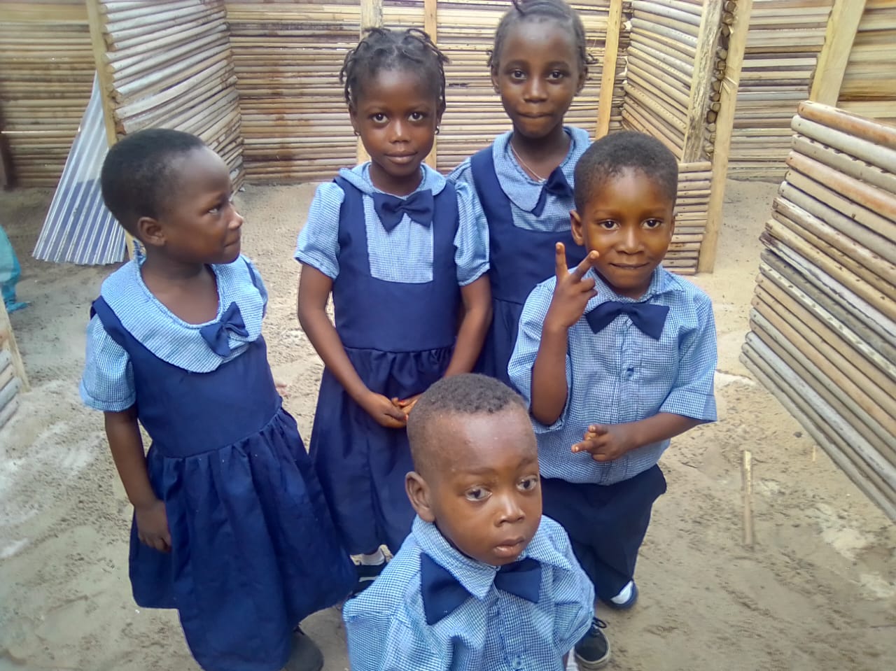 Young pupils in school uniform